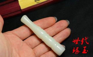 和田玉烟嘴白玉节节高升烟斗吸烟过滤器健康烟具男士烟杆玉石烟嘴